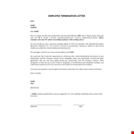Employee Termination Letter Format example document template