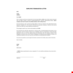 Employee Termination Letter Format example document template 