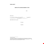 Sample Gift Donor Acknowledgement Letter - Thank You for Your Support example document template 