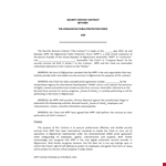 Editable Security Company Contract Template example document template 