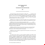 Editable Security Company Contract Template example document template