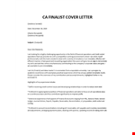 Accountant CA cover letter example document template