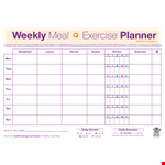 Weekly Meal Exercise Planner example document template