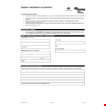 Certificate of Conformity example document template
