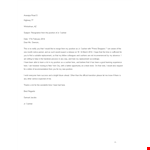 Cashier Resignation Letter Format example document template