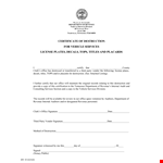 Vehicle Certificate Of Destruction example document template