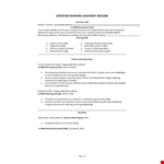 CNA Resume example document template