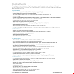 Printable Wedding Checklist Template example document template