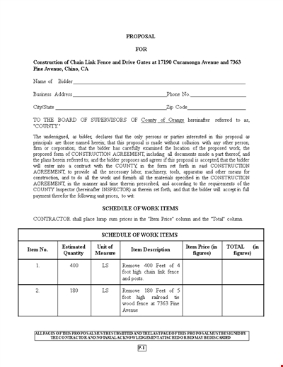 Professional Construction Proposal Template