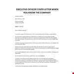 Executive Officer cover letter example document template