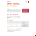 Transfer Ownership Request: Account, Customer, and Services | Telstra example document template