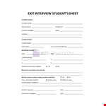 Exit Interview Students example document template