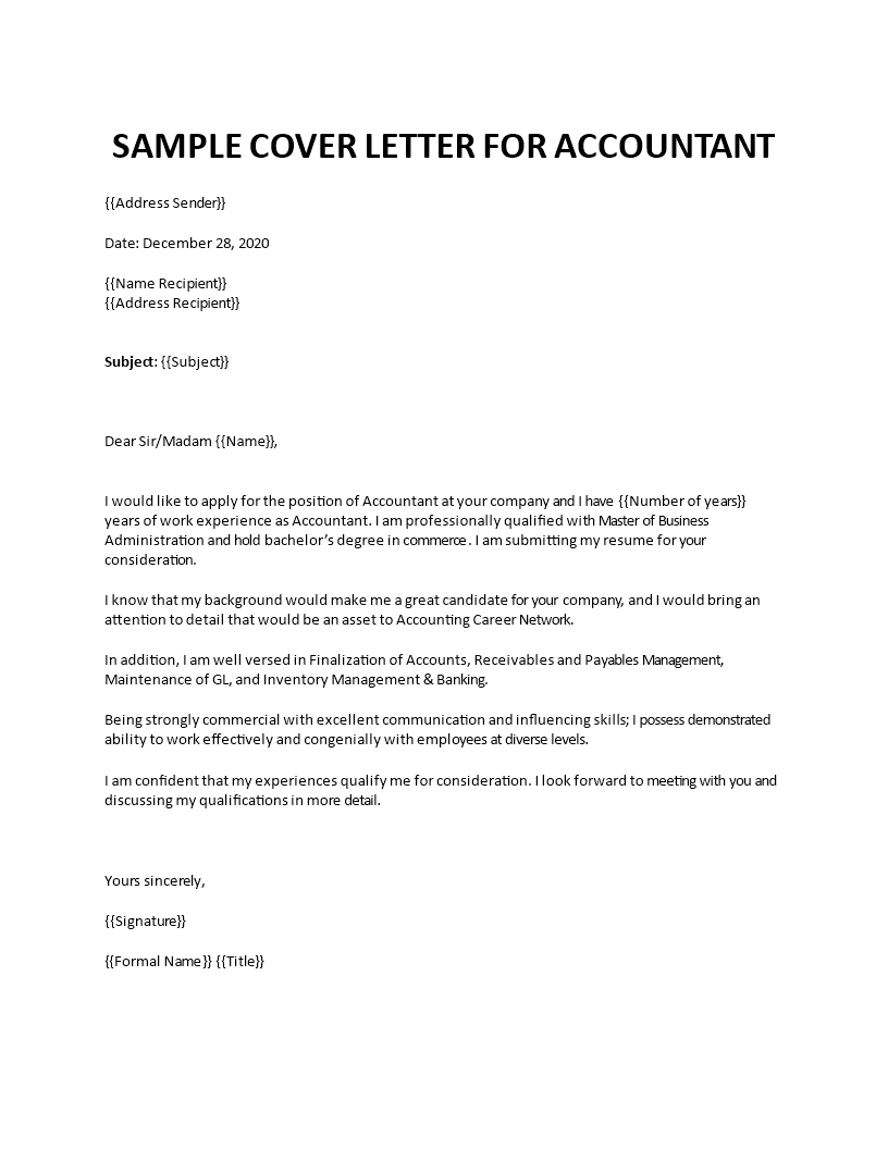 cover letter for accountant