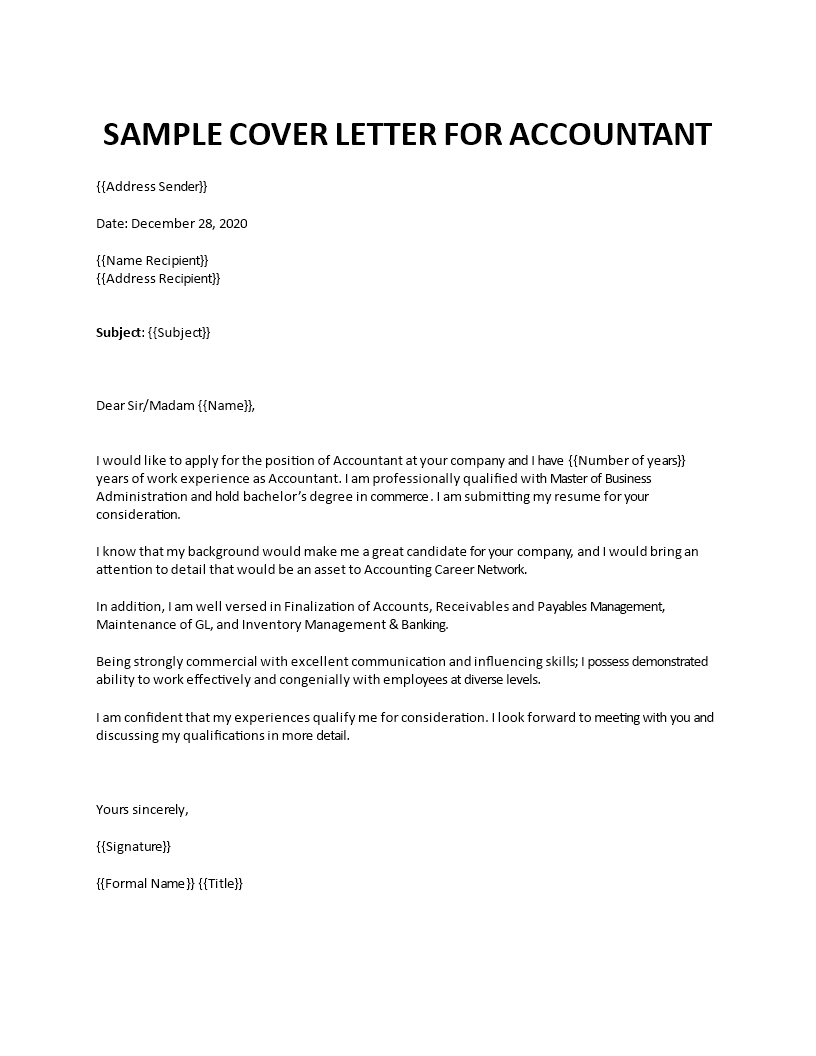 cover letter for accountant in word format free download