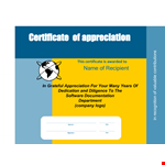 Custom Certificate of Appreciation with Personalized Signature | Awarded to Deserving Recipients. example document template
