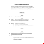 Corporate Bylaws and Constitution for Associations - Directors Shall Follow example document template