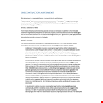 Subcontractor Agreement: Insurance and Liability for Contractor and Subcontractor example document template