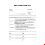 Employee Performance Report example document template