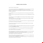 Staff Farewell Party Speech example document template