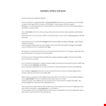 Staff Farewell Party Speech example document template 