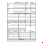 Personal Financial Statement Template example document template