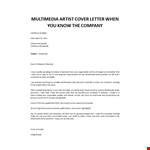 Multimedia Designer Cover letter example document template