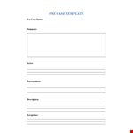 Use Case Template - Create Effective Use Case Summaries with Our Templates example document template