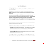 Software Testing: Create a Comprehensive Test Plan Template Based on Requirements example document template