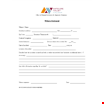 Witness Statement Form example document template