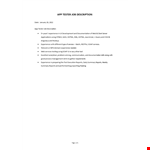 Application Tester Job Description  example document template
