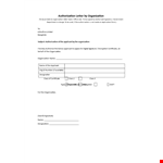 Letter Of Authorization By Organisation example document template