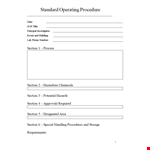 Create Effective Standard Operating Procedures with our SOP Templates example document template