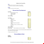 Personal Cash Flow Statement example document template