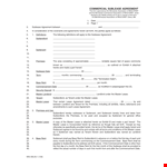 Sample Commercial Sublease Agreement Template example document template