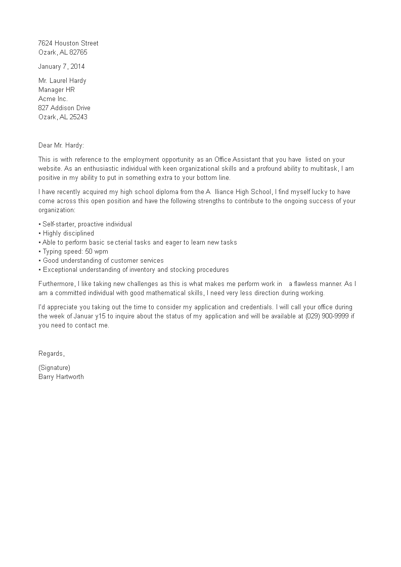 High School Student Job Application Letter high-school-student-job-application-letter