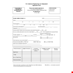 Engineering Job Application Form: Company, Application, Employment, Please example document template