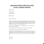 Associate Creative Director cover letter example document template