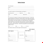 Vehicle Delivery Receipt example document template