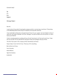 Farewell Email Template Customize And Send To Colleagues