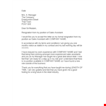 Retail Assistant Resignation Letter example document template