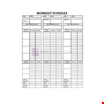 Workout Schedule Template example document template