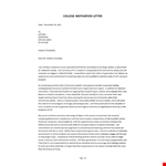 College Motivation letter example document template