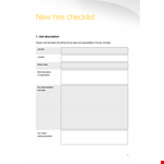 New Hire Employee Checklist Template - A Comprehensive Guide for Efficient Onboarding Processes example document template