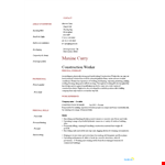 Construction Worker Work Resume example document template