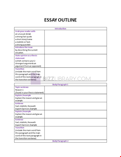 Outline For Essay