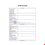 Outline For Essay example document template