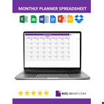 Printable Monthly Planner example document template 