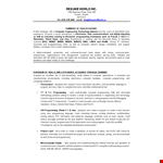 Download New Graduate Resume Template for Programming in Ontario - Toronto example document template