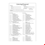 Catering Proposal Template example document template