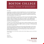 Congrats on Your Boston College Acceptance | Program Congratulations Letter example document template